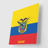 エクアドル国旗愛国 スクエア壁時計 (傾斜)