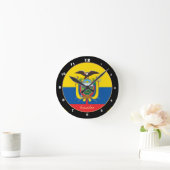 エクアドル国旗、エクアドル国旗/デザイン ラウンド壁時計 (ホーム)