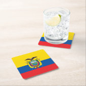 エクアドル国旗 スクエアペーパーコースター (インサイチュ)