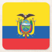 エクアドル国旗 スクエアペーパーコースター (正面)