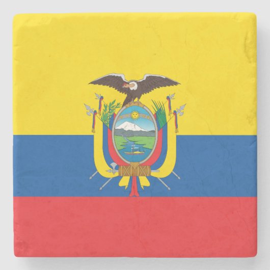 エクアドル国旗 ストーンコースター (正面)