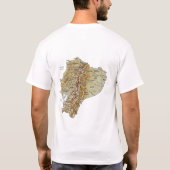 エクアドル国旗+地図+テキストTシャツ Tシャツ (裏面)