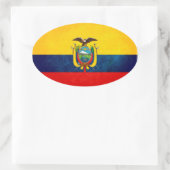 エクアドル国旗 楕円形シール (バッグ)