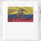 エクアドル国旗 長方形シール (バッグ)