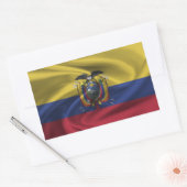エクアドル国旗 長方形シール (封筒)