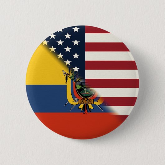 エクアドル国旗 | Half Ecuador USA 缶バッジ (正面)