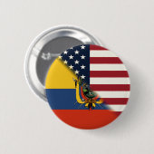 エクアドル国旗 | Half Ecuador USA 缶バッジ (正面&裏面)