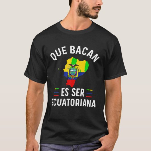 エクアドル国旗Camiseta De Ecuatoriana Mu Tシャツ (正面)
