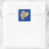 エクアドル地図シール スクエアシール (バッグ)