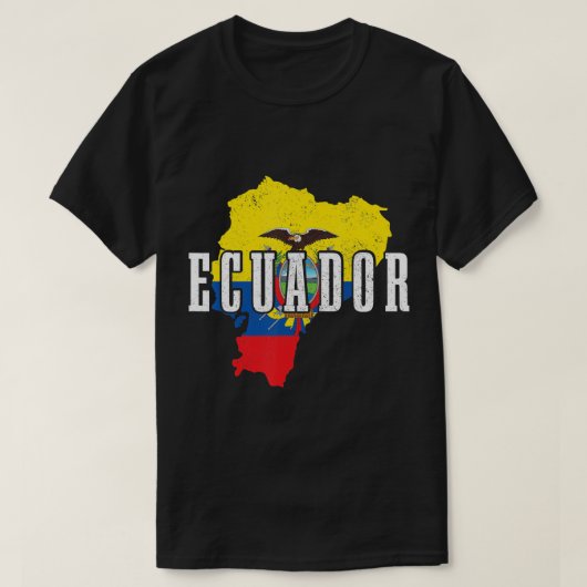 エクアドル地図プライドエクアドル国旗Tシャツ Tシャツ (デザイン正面)