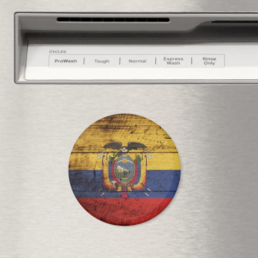 エクアドル旧木目国旗 マグネット (インサイチュ (食洗機))