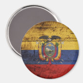エクアドル旧木目国旗 マグネット (正面/裏面)