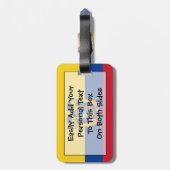 エクアドル簡単ID個人用フラグ ラゲッジタグ (裏面縦)