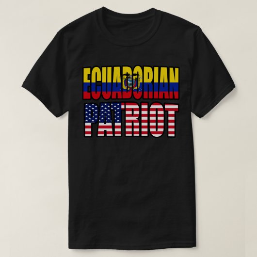 エクアドル系アメリカ人パトリオプライド伝統旗ギ Tシャツ (デザイン正面)
