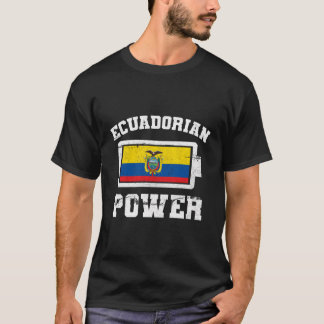エクアドル誇りを持ったエクアドル国旗Hispanic Battery Pow Tシャツ