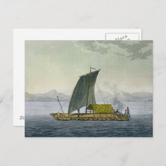 エクアドル離れグアヤキル港の筏 ポストカード (正面/裏面)