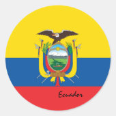 エクアドル・エクアドル国旗の愛国者，休日/スポーツ ラウンドシール (正面)
