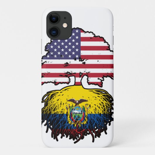エクアドル・エクアドル・アメリカ合衆国ツリー・ルーツ国旗 Case-Mate iPhoneケース (裏面)