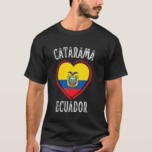 エクアドル カタラマ市 ハート型国旗 Tシャツ (正面)