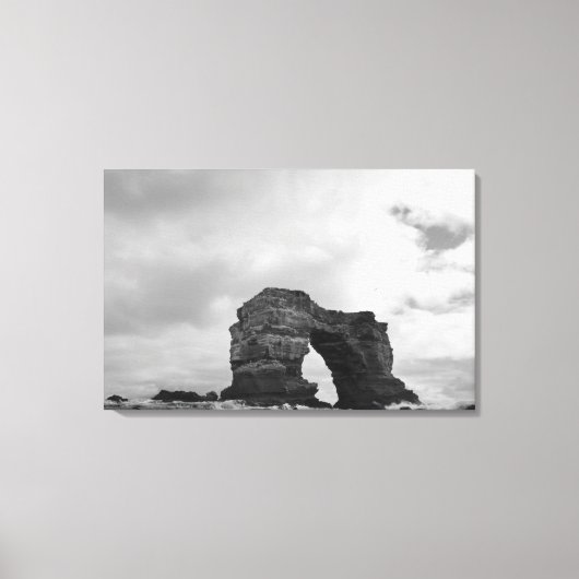 エクアドル、ガラパゴス諸島、ダーウィン島、波 キャンバスプリント (正面)