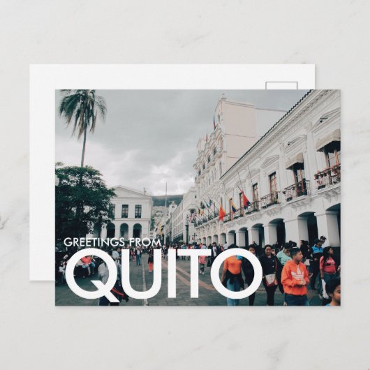 エクアドル,キトからのご挨拶 ポストカード (正面/裏面)