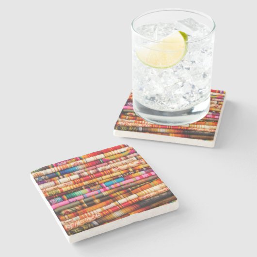 エクアドル、キトエリア、オタバロ手芸市場 ストーンコースター (横)