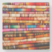 エクアドル、キトエリア、オタバロ手芸市場 ストーンコースター (正面)