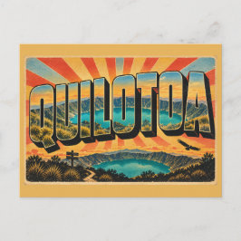 エクアドル・キロトア火山のカルデラ湖アート ポストカード