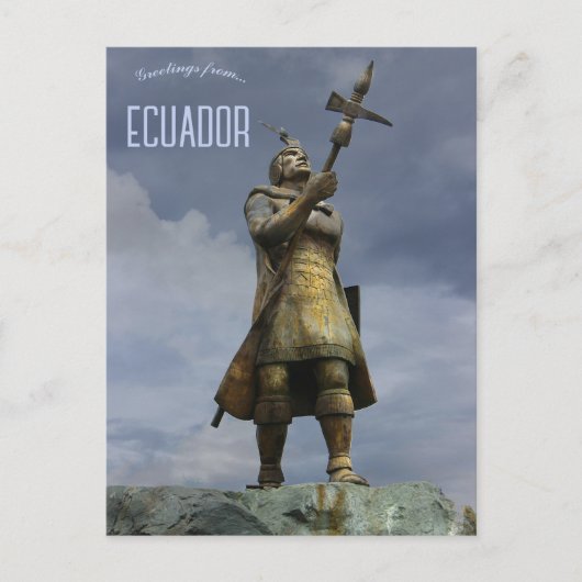 エクアドル クエンカのフイナ・カパック像 ポストカード (正面)
