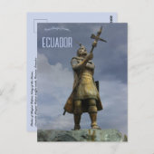 エクアドル クエンカのワイナ・カパック像 ポストカード (正面/裏面)