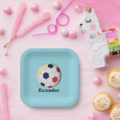 エクアドル サッカー ペーパープレート (パーティー)