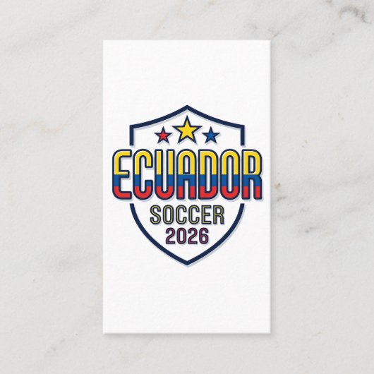 エクアドル サッカー 2026 サッカー 太字 国名 タイポグラフィ 名刺 (正面)