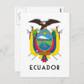 エクアドル – 紋章/紋章/旗/色/紋章 ポストカード (正面/裏面)
