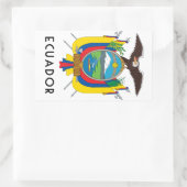 エクアドル – 紋章/紋章/旗/色/紋章 長方形シール (バッグ)