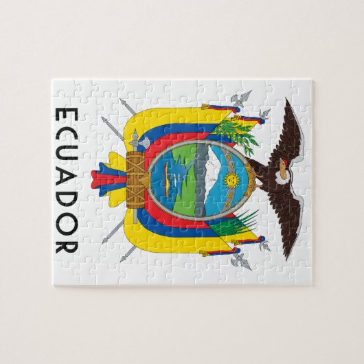 エクアドル-記号か紋章付き外衣か旗または色または紋章 ジグソーパズル (横)