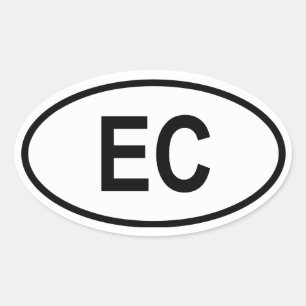 エクアドル「EC」 楕円形シール