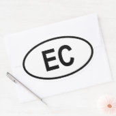 エクアドル「EC」 楕円形シール (封筒)