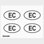 エクアドル「EC」 楕円形シール (シート)