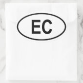 エクアドル「EC」 楕円形シール (バッグ)