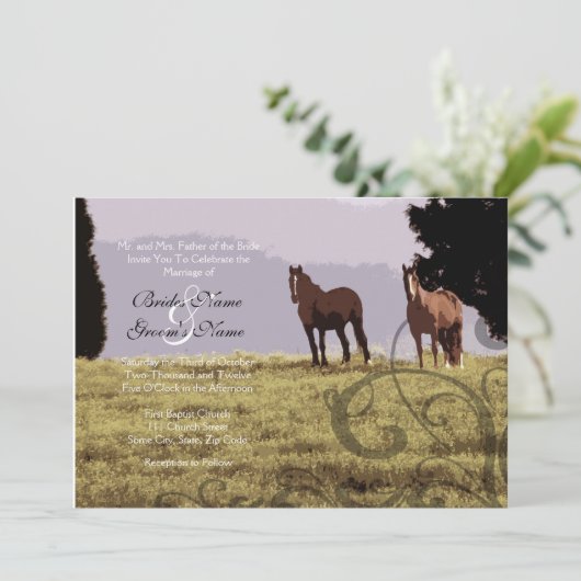 エクエストリアンカントリーウエディング招待状 招待状 (スタンド正面)