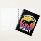 エクエストリアンギフト女性のカーボーイブラック馬好きデイリー   プランナー手帳 (ディスプレー)