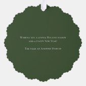 エクエストリアンフェスティバルクリスマスリースホースホリデー オーナメントカード (裏面)