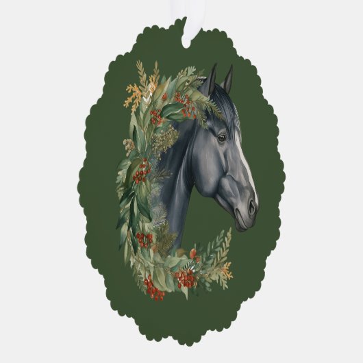 エクエストリアンフェスティバルクリスマスリースホースホリデー オーナメントカード (右)