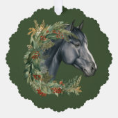 エクエストリアンフェスティバルクリスマスリースホースホリデー オーナメントカード (正面)