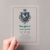 エクエストリアンポロクレストラグジュアリー名門私立校風のベビーシャワー アクリル招待状 (インサイチュ (ポータブル))