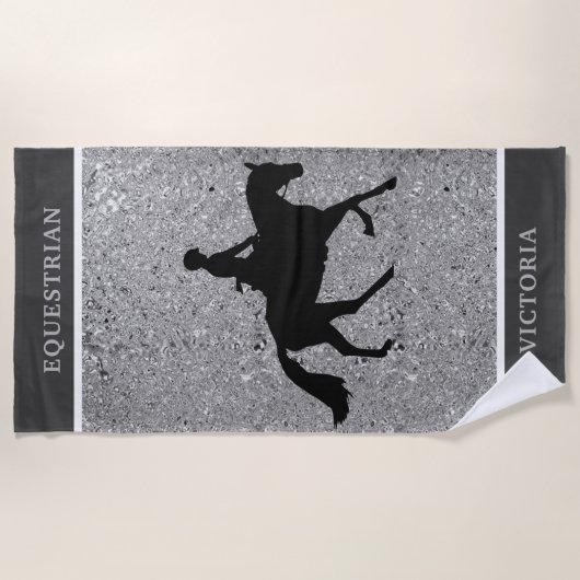 エクエストリアン光沢のあるシルバービーチタオル ビーチタオル (正面)