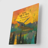 エククレシアテス3:11彼は全てを美しいものにした スクエア壁時計 (傾斜)