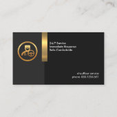 エクサイトクリエイティブブラック金ゴールドストライプタクシー運転手 名刺 (裏面)