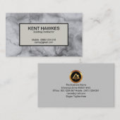 エクサイトグレーマーブルテクスチャ建物請負業者 名刺 (正面/裏面)