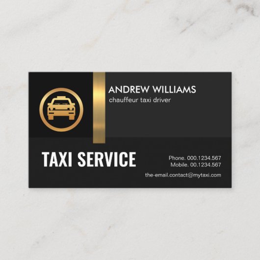 エクサイトブラックシェーズ金ゴールドストライプタクシードライバー 名刺 (正面)